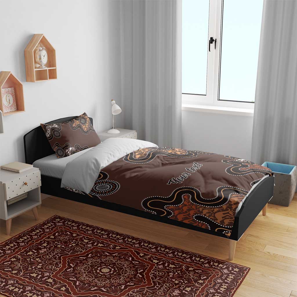 Personalised Aboriginal Art Kangaroo Symbol Bedding Set