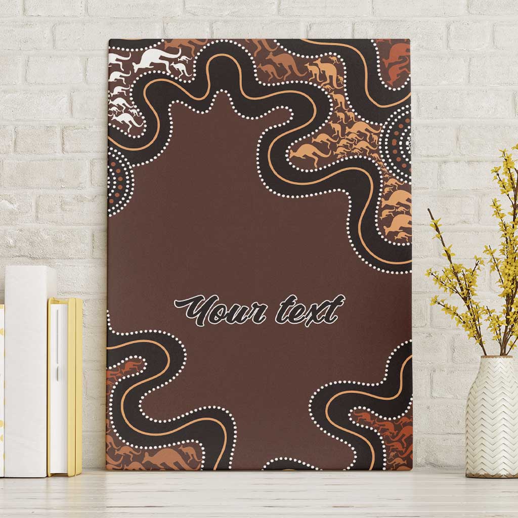 Personalised Aboriginal Art Kangaroo Symbol Canvas Wall Art