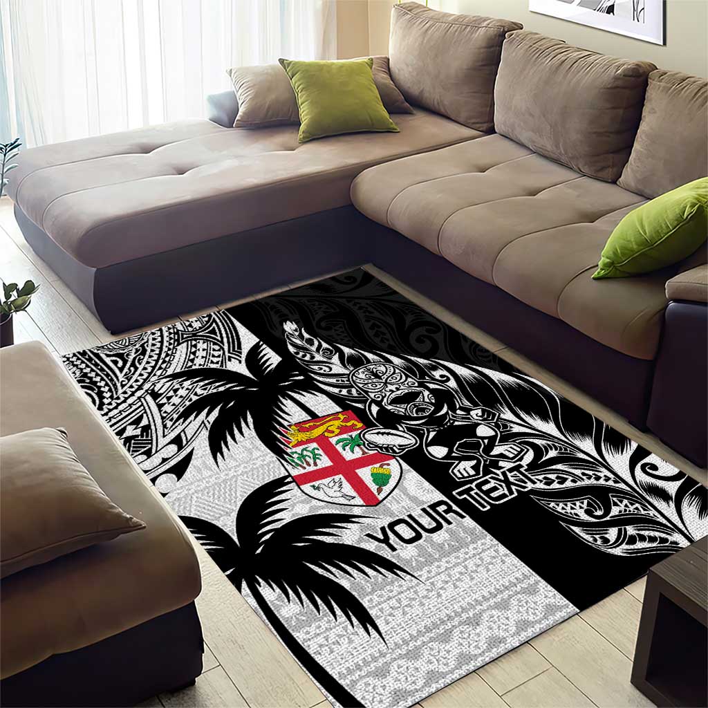 Custom Fiji New Zealand Area Rug Maori mix Tapa Pattern Version