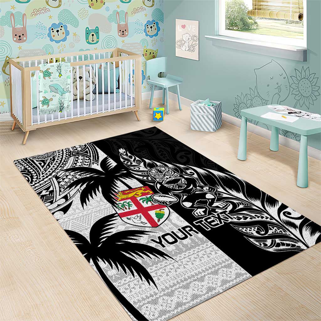 Custom Fiji New Zealand Area Rug Maori mix Tapa Pattern Version