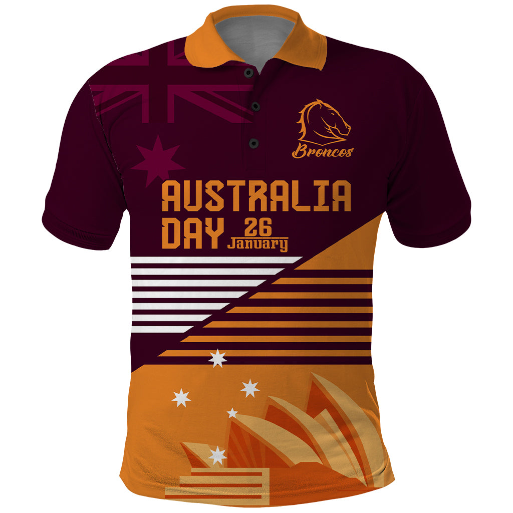 NRL Broncos Australia Day Custom Polo Shirt Sydney Opera House Style