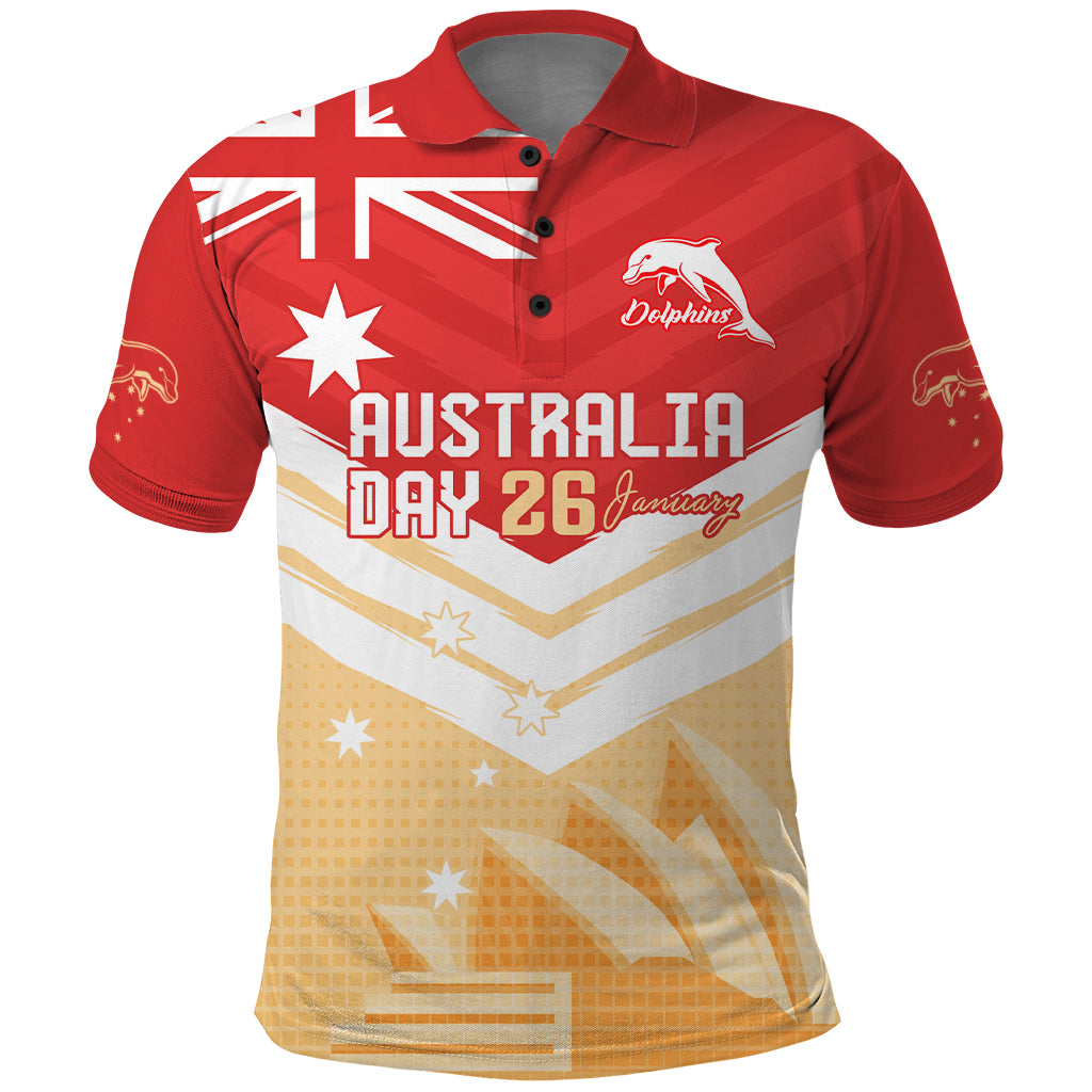 NRL Dolphins Australia Day Custom Polo Shirt Sydney Opera House Style