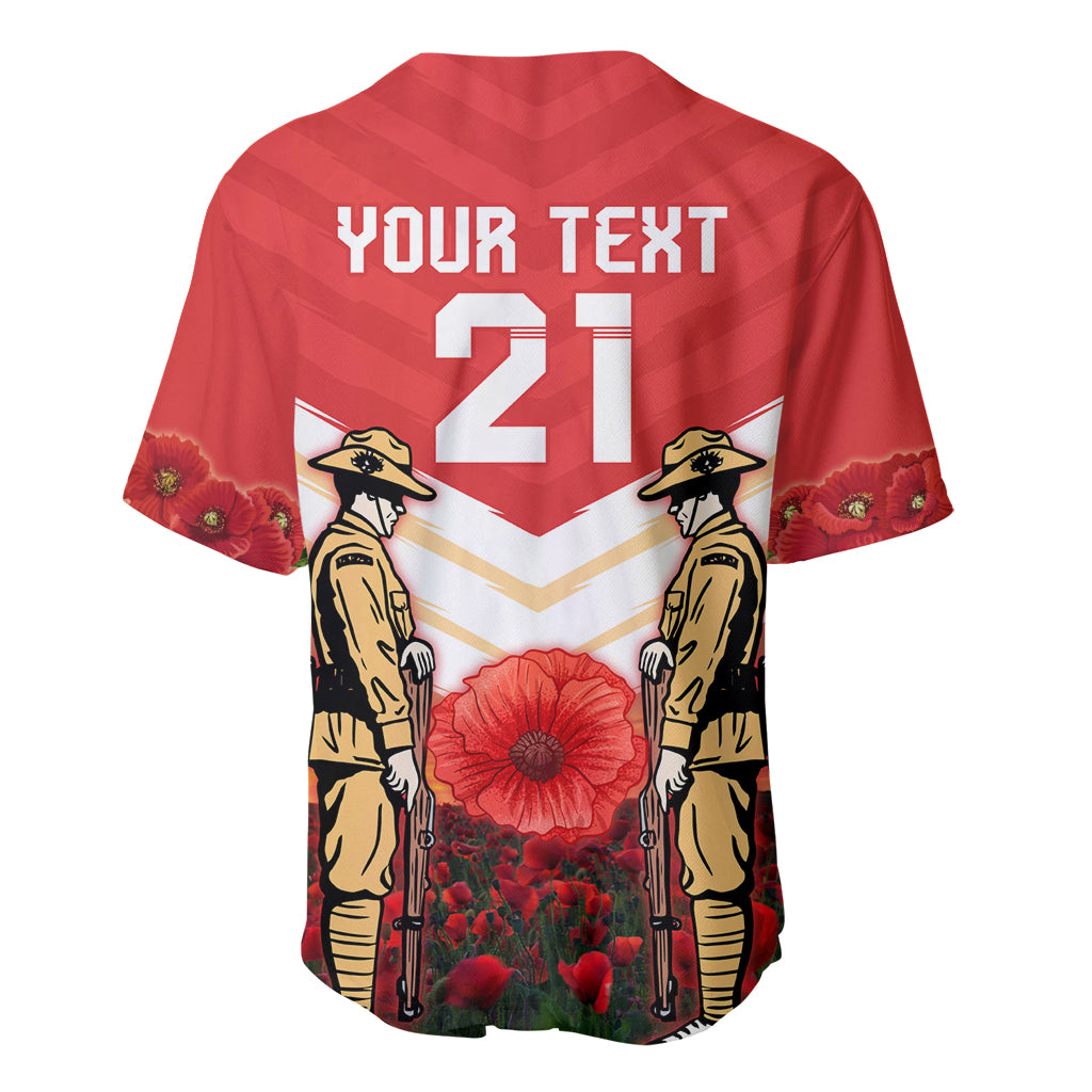 Custom Dolphins Rugby ANZAC Day Baseball Jersey Soldiers Poppy Field 2024