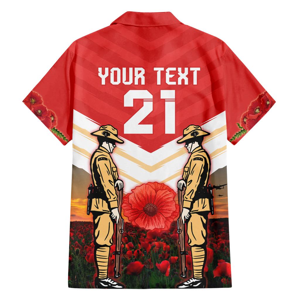 Custom Dolphins Rugby ANZAC Day Family Matching Off Shoulder Long Sleeve Dress and Hawaiian Shirt Soldiers Poppy Field 2024