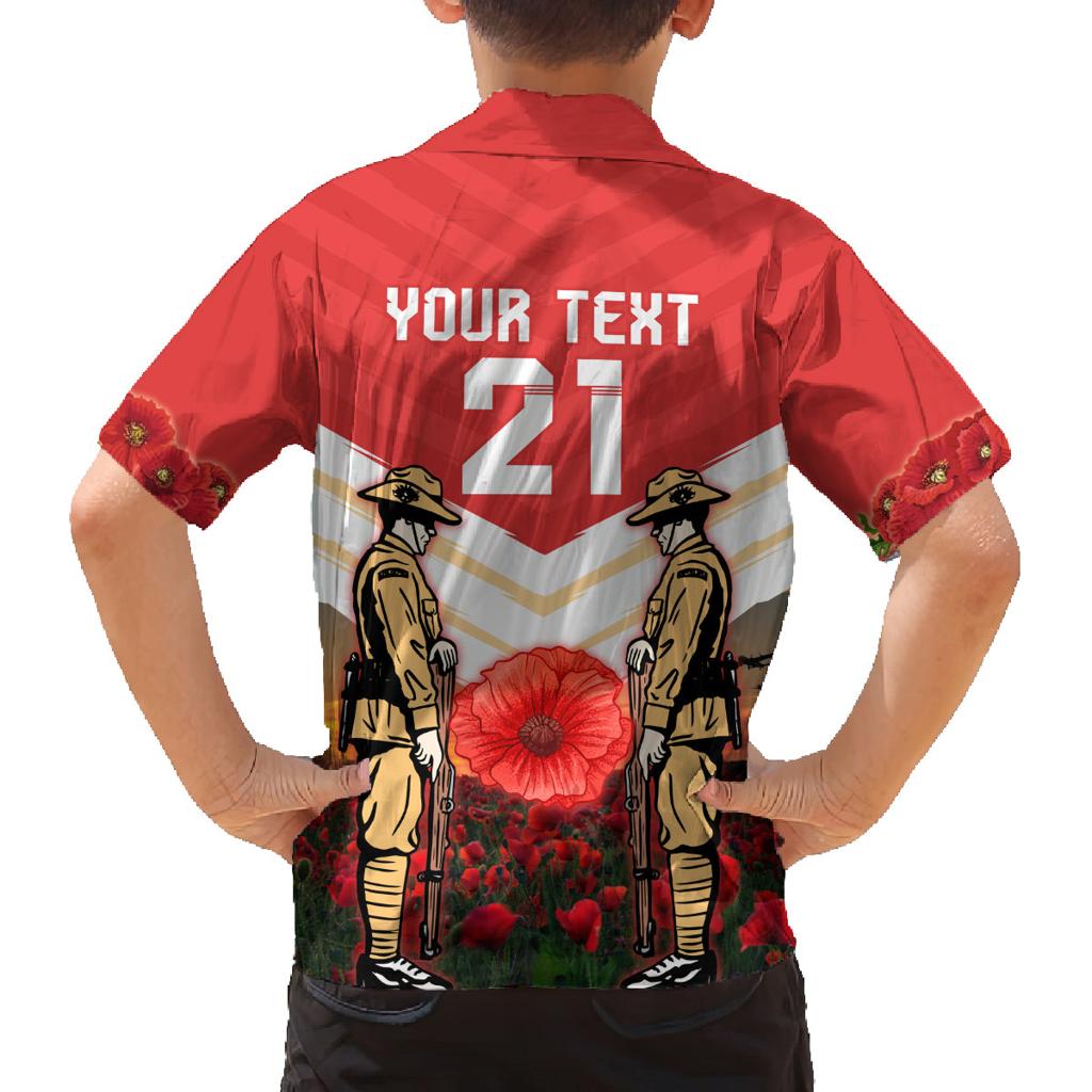 Custom Dolphins Rugby ANZAC Day Family Matching Off Shoulder Maxi Dress and Hawaiian Shirt Soldiers Poppy Field 2024