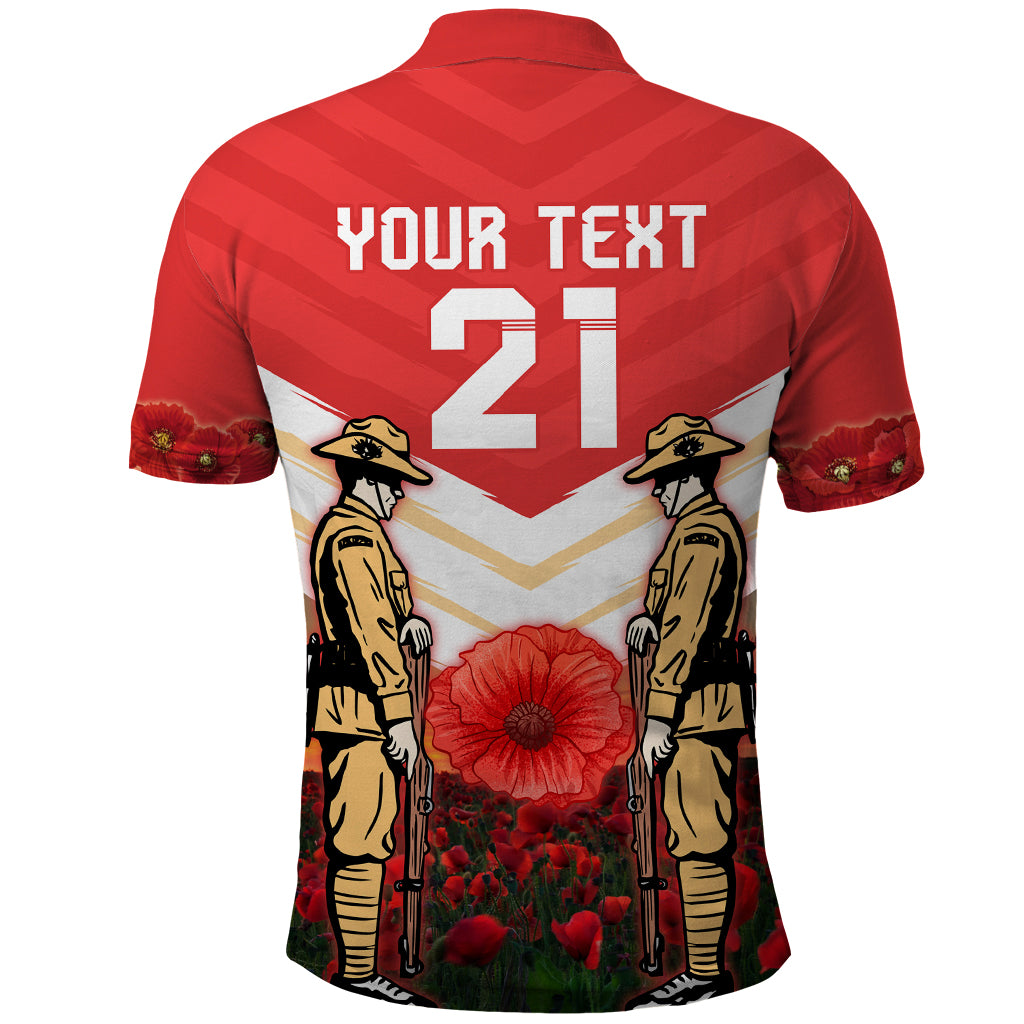 Custom Dolphins Rugby ANZAC Day Polo Shirt Soldiers Poppy Field 2024