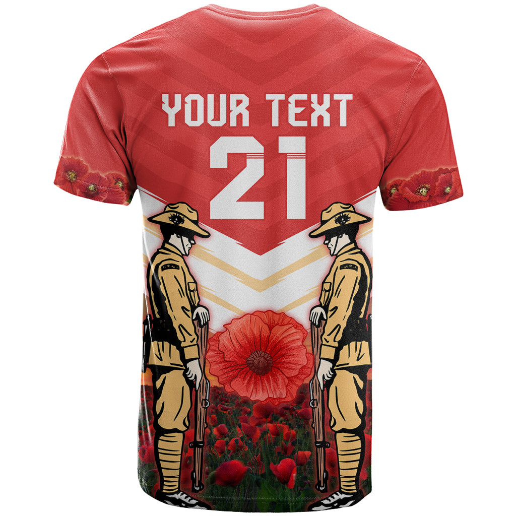 Custom Dolphins Rugby ANZAC Day T Shirt Soldiers Poppy Field 2024