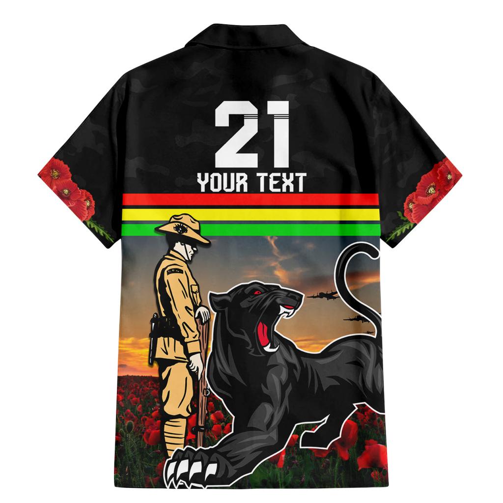 Custom Panthers Rugby ANZAC Day Family Matching Mermaid Dress and Hawaiian Shirt Soldiers Poppy Field 2024