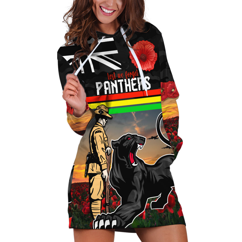 Custom Panthers Rugby ANZAC Day Hoodie Dress Soldiers Poppy Field 2024