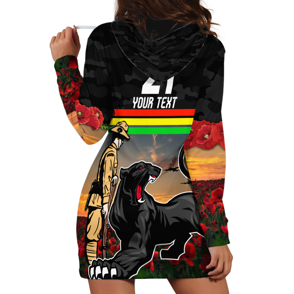 Custom Panthers Rugby ANZAC Day Hoodie Dress Soldiers Poppy Field 2024