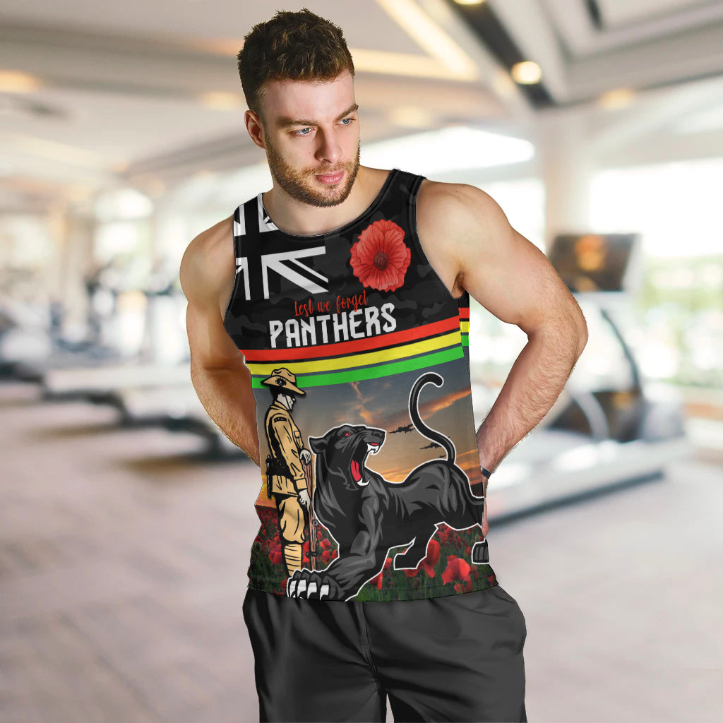 Custom Panthers Rugby ANZAC Day Men Tank Top Soldiers Poppy Field 2024