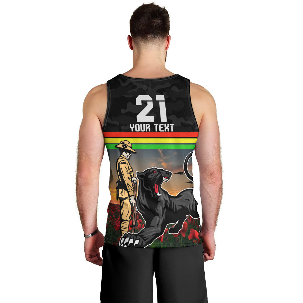 Custom Panthers Rugby ANZAC Day Men Tank Top Soldiers Poppy Field 2024