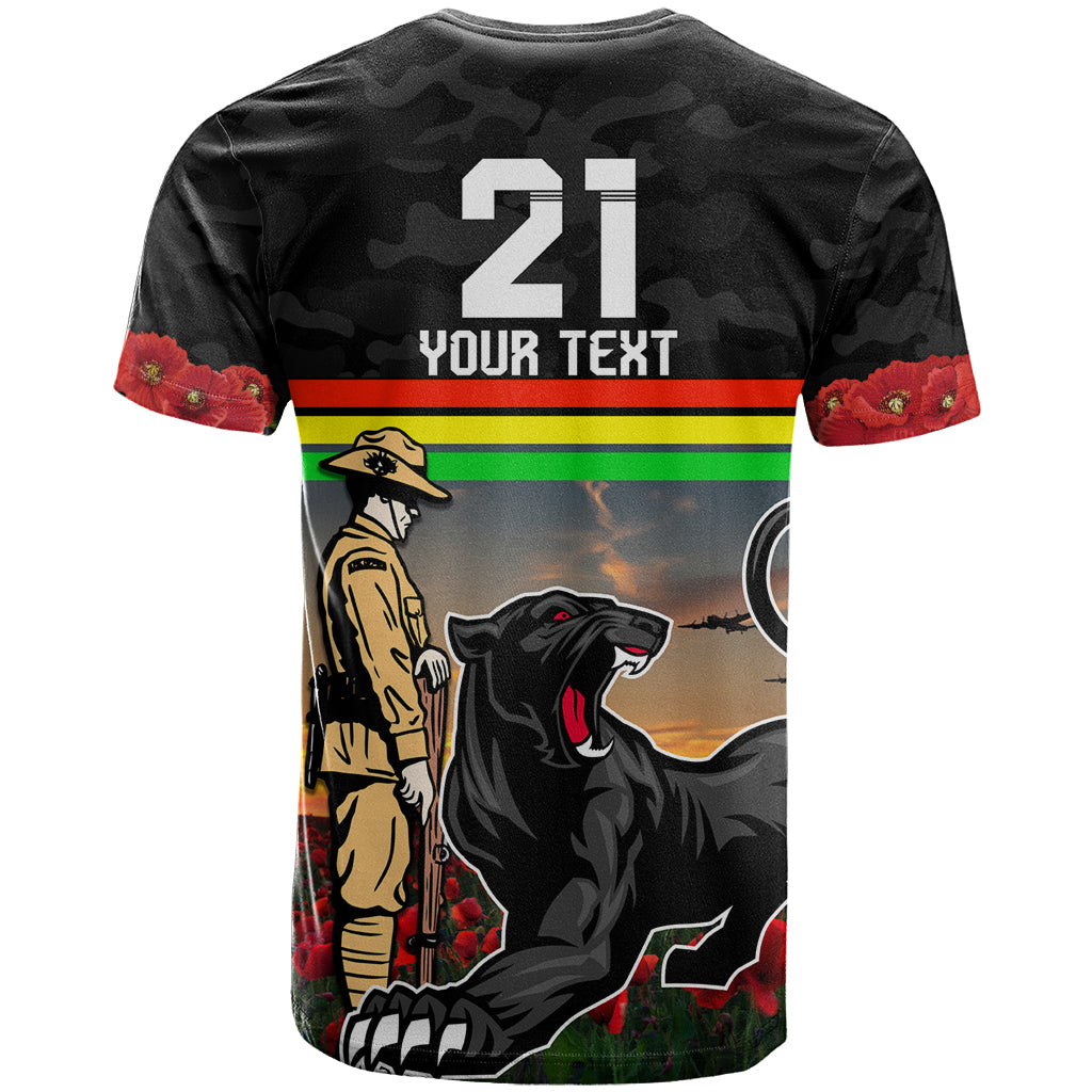 Custom Panthers Rugby ANZAC Day T Shirt Soldiers Poppy Field 2024