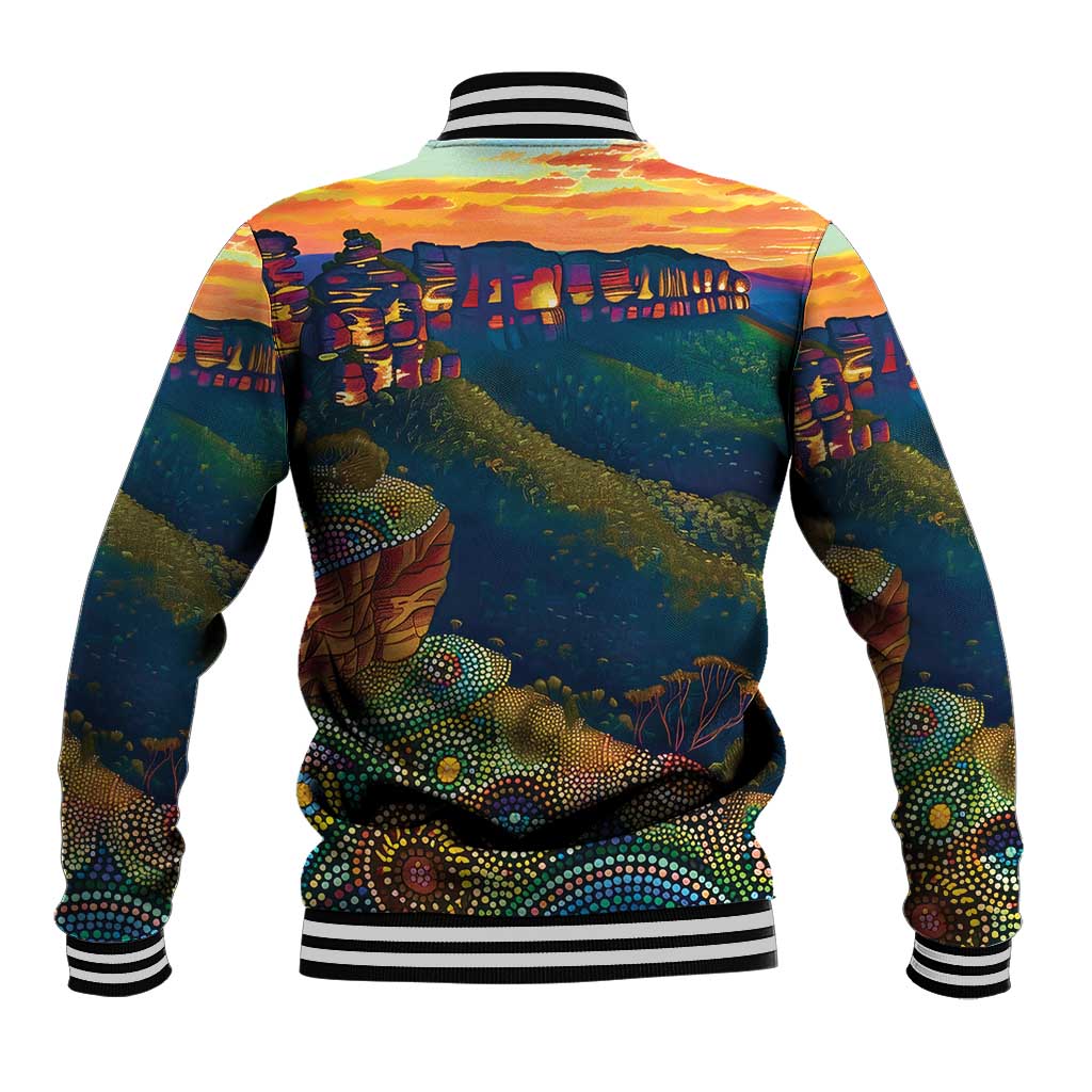 Australia Blue Mountains Baseball Jacket Aboriginal Dot Painting