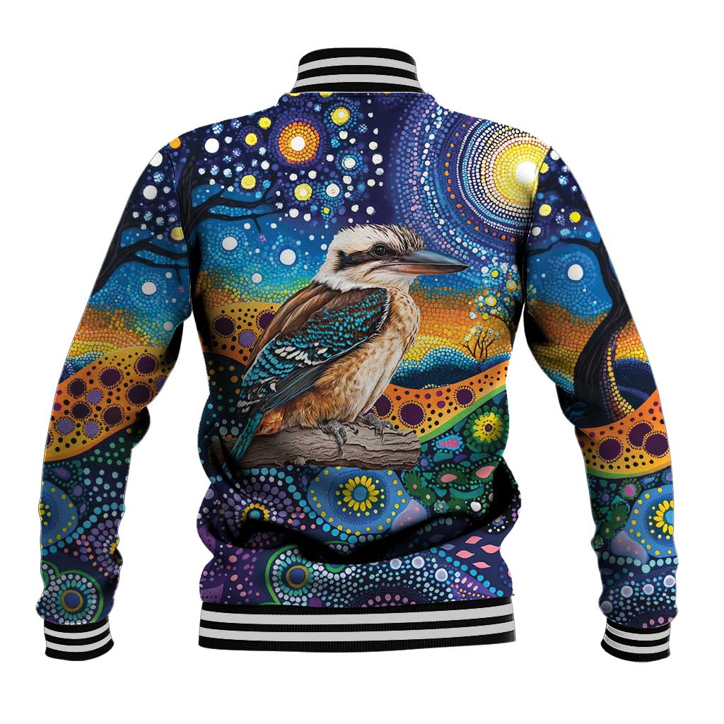 Australian Kookaburra Indigenous Baseball Jacket Aboriginal Dot Painting