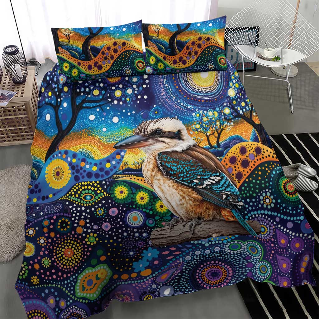 Australian Kookaburra Indigenous Bedding Set Aboriginal Dot Painting