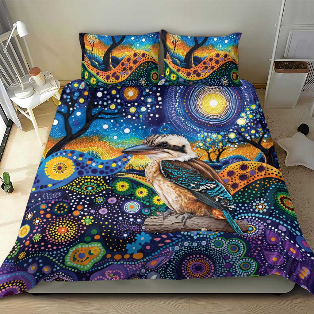 Australian Kookaburra Indigenous Bedding Set Aboriginal Dot Painting