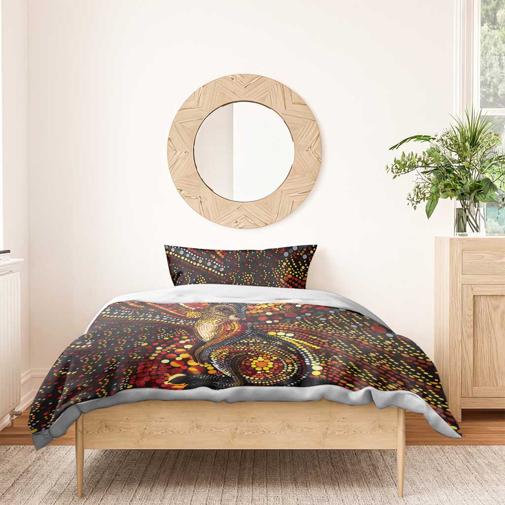 Kangaroo At Night Art Bedding Set Aboriginal Dot Painting