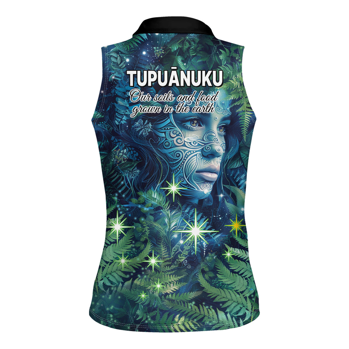 New Zealand Matariki Tupuanuku Women Sleeveless Polo Shirt Te Wā o te Hauhake