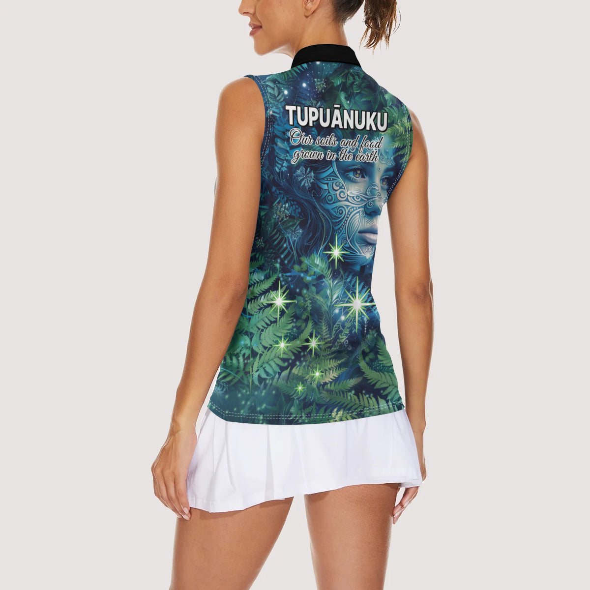 New Zealand Matariki Tupuanuku Women Sleeveless Polo Shirt Te Wā o te Hauhake