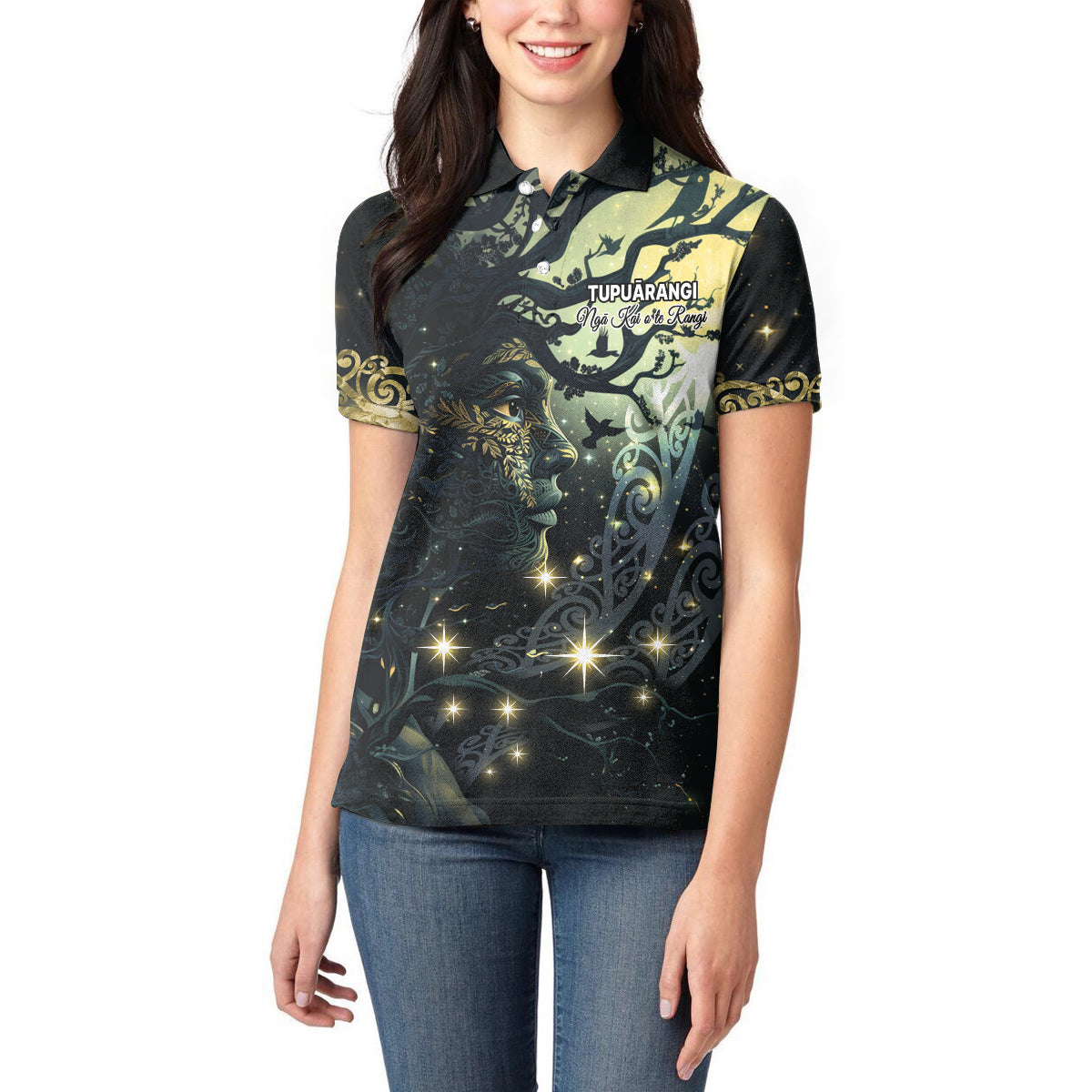 New Zealand Matariki Tupuarangi Women Polo Shirt Ngā Kai o te Rangi