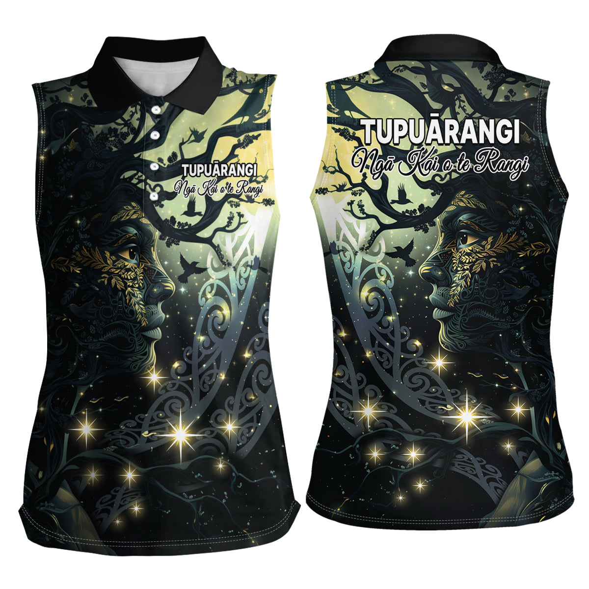 New Zealand Matariki Tupuarangi Women Sleeveless Polo Shirt Ngā Kai o te Rangi