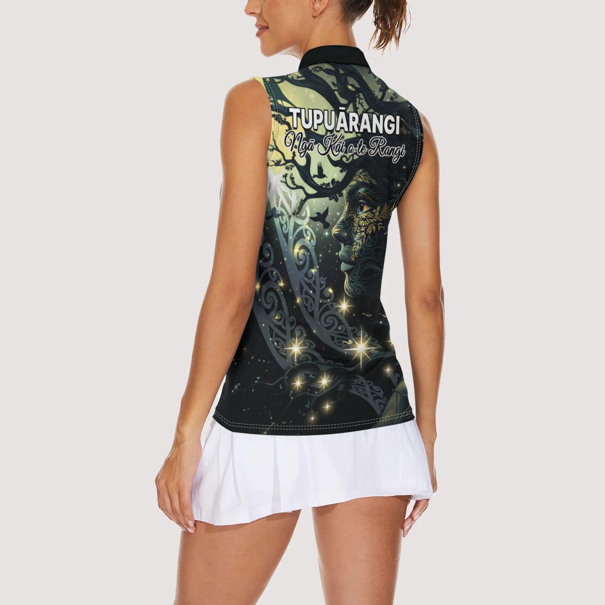 New Zealand Matariki Tupuarangi Women Sleeveless Polo Shirt Ngā Kai o te Rangi