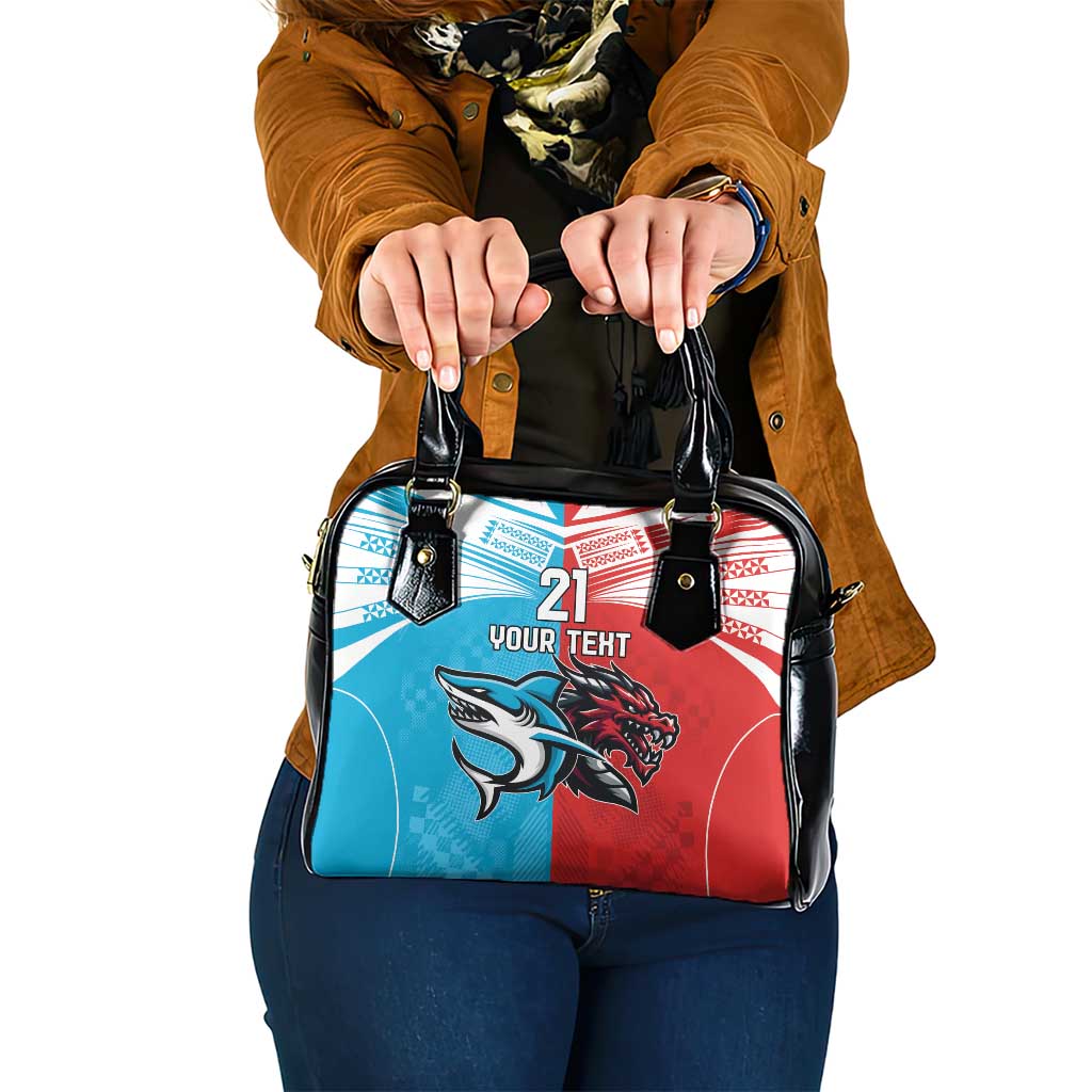 Custom Sharks-Dragons Rugby Shoulder Handbag With Sporty Style