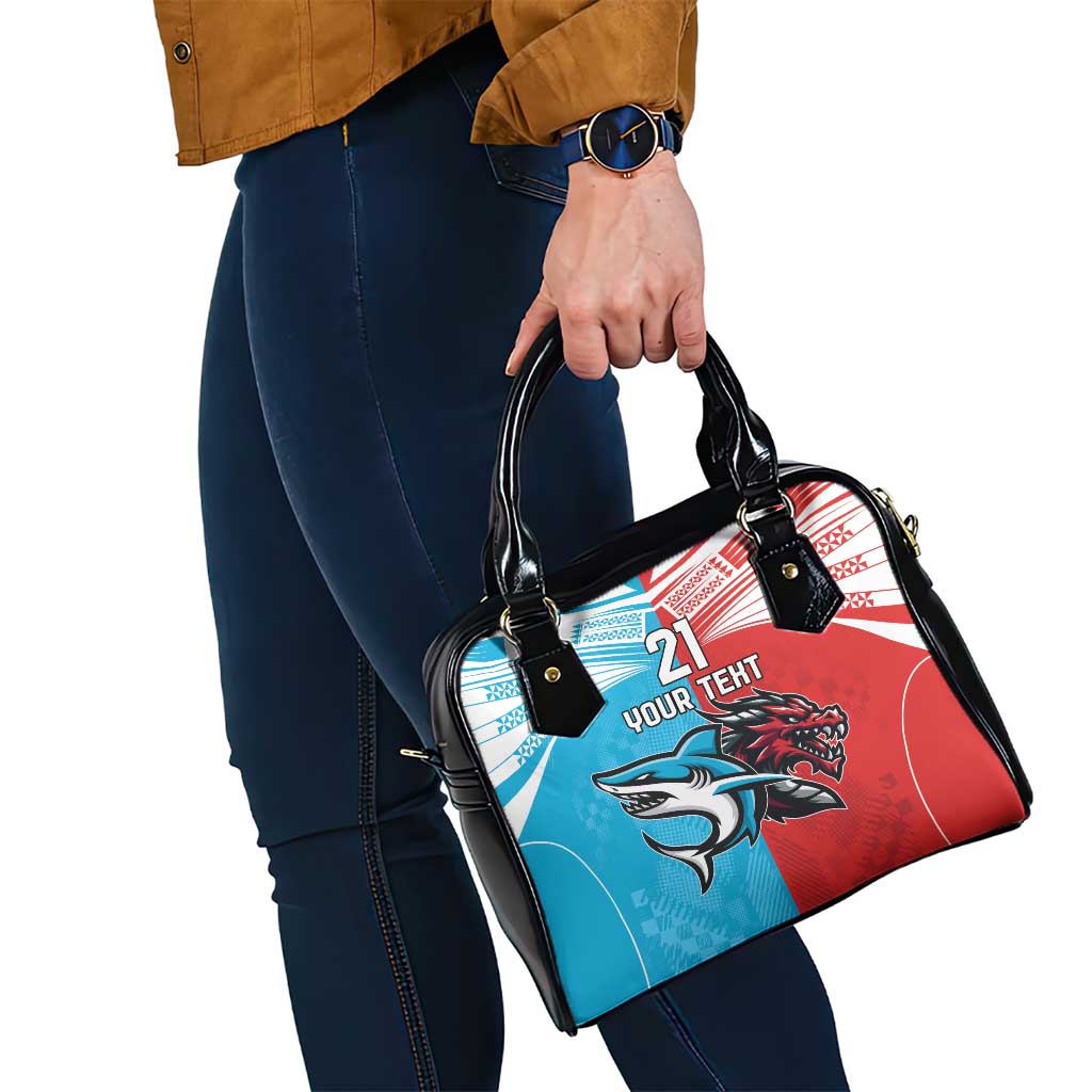 Custom Sharks-Dragons Rugby Shoulder Handbag With Sporty Style