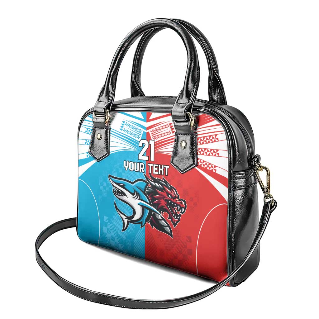 Custom Sharks-Dragons Rugby Shoulder Handbag With Sporty Style