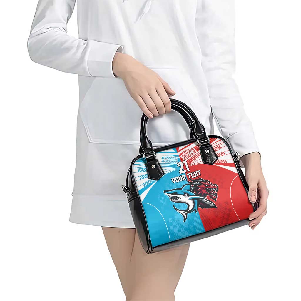 Custom Sharks-Dragons Rugby Shoulder Handbag With Sporty Style