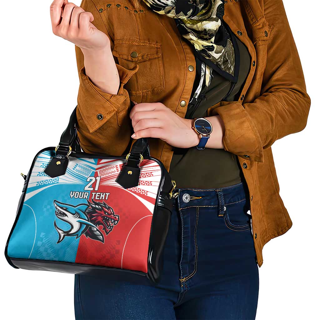 Custom Sharks-Dragons Rugby Shoulder Handbag With Sporty Style