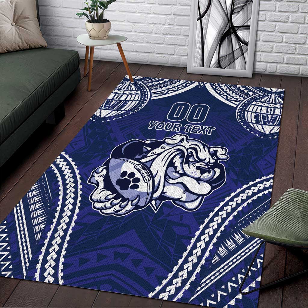 Bulldogs Rugby Custom Area Rug Go Berries With Polynesian Style