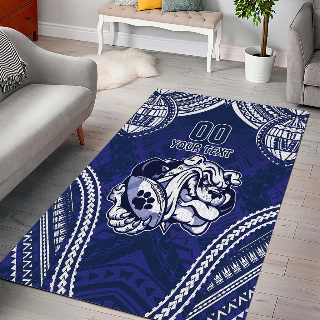 Bulldogs Rugby Custom Area Rug Go Berries With Polynesian Style