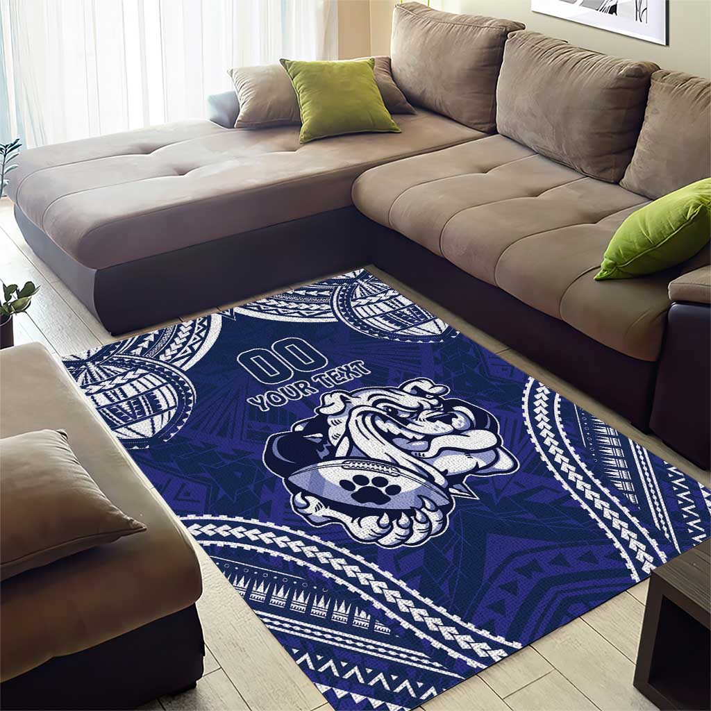 Bulldogs Rugby Custom Area Rug Go Berries With Polynesian Style