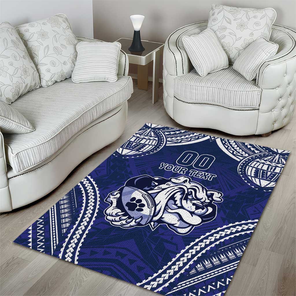 Bulldogs Rugby Custom Area Rug Go Berries With Polynesian Style