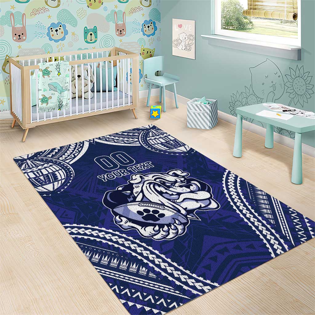 Bulldogs Rugby Custom Area Rug Go Berries With Polynesian Style