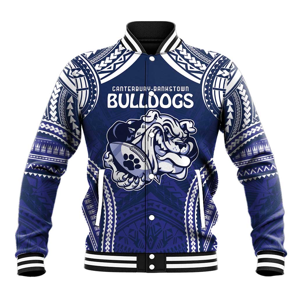 Bulldogs Rugby Custom Baseball Jacket Go Berries With Polynesian Style