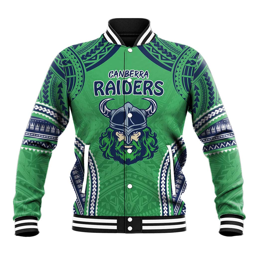 Raiders Rugby Custom Baseball Jacket With Polynesian Style