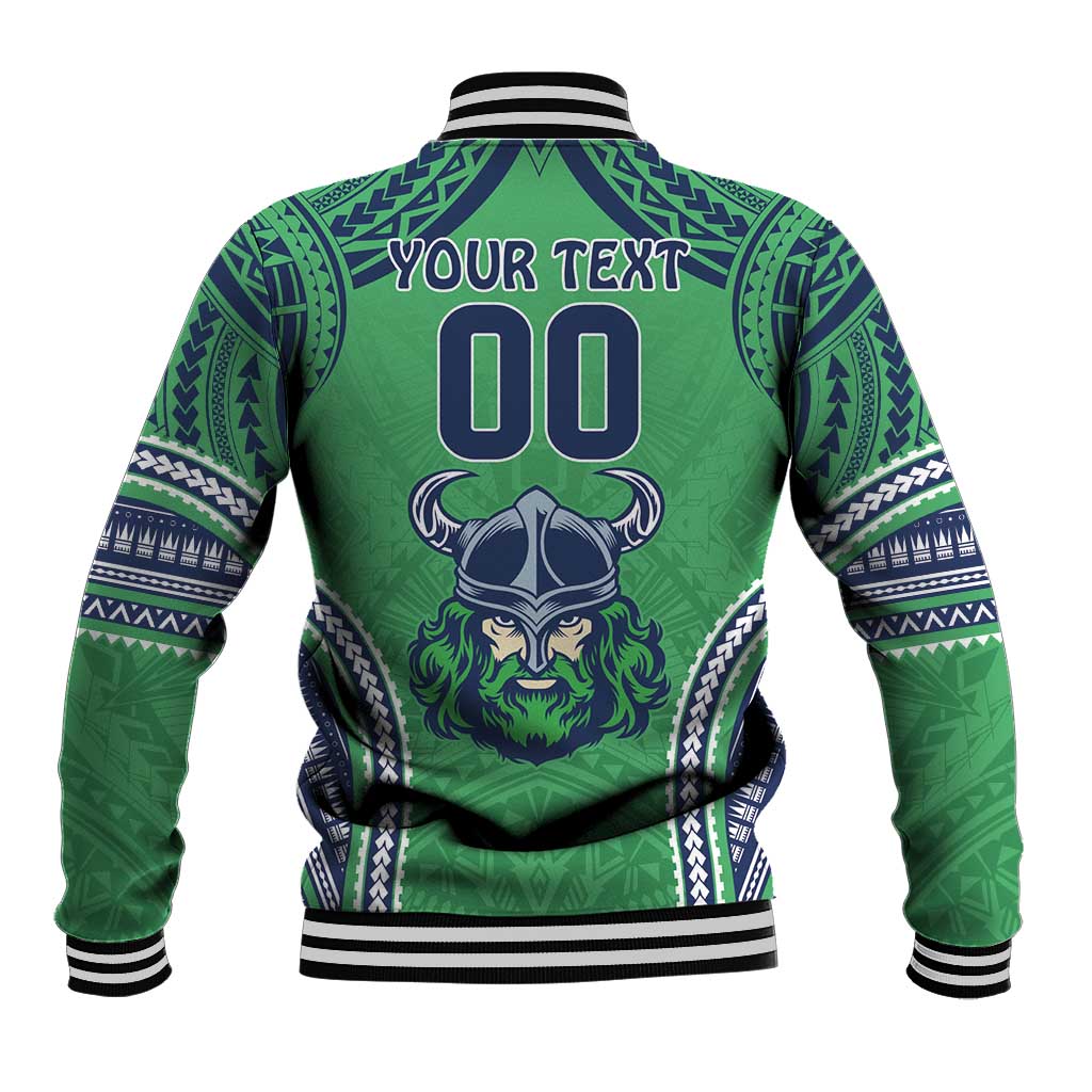 Raiders Rugby Custom Baseball Jacket With Polynesian Style