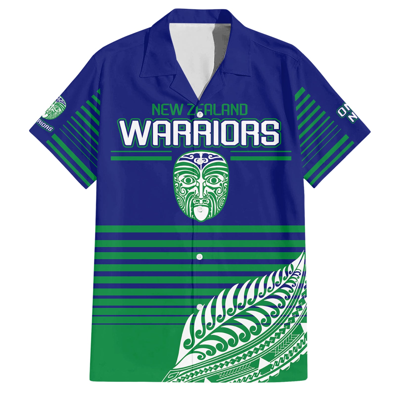 warriors-new-zealand-rugby-hawaiian-shirt-maori-face-ta-moko-simple-style