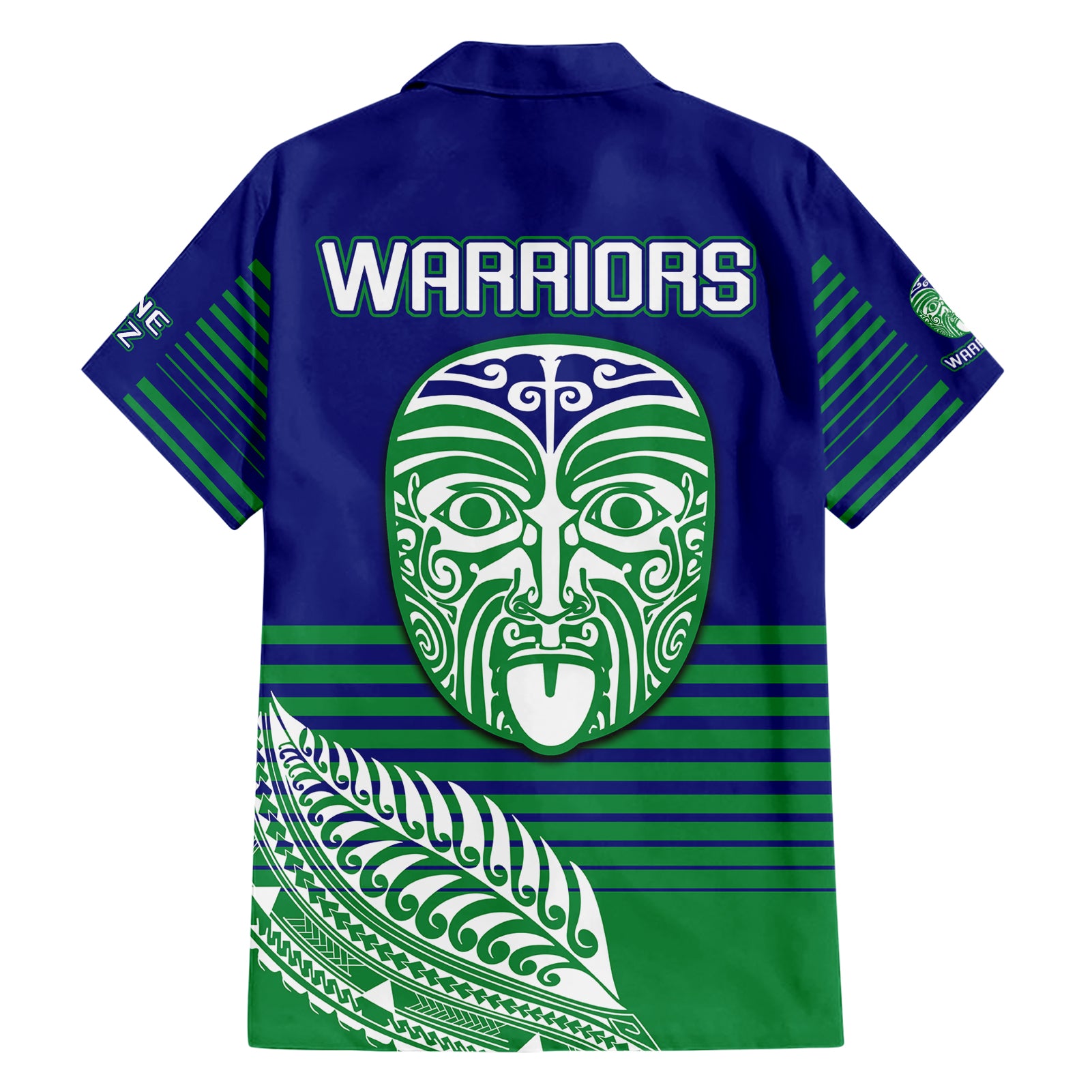 warriors-new-zealand-rugby-hawaiian-shirt-maori-face-ta-moko-simple-style