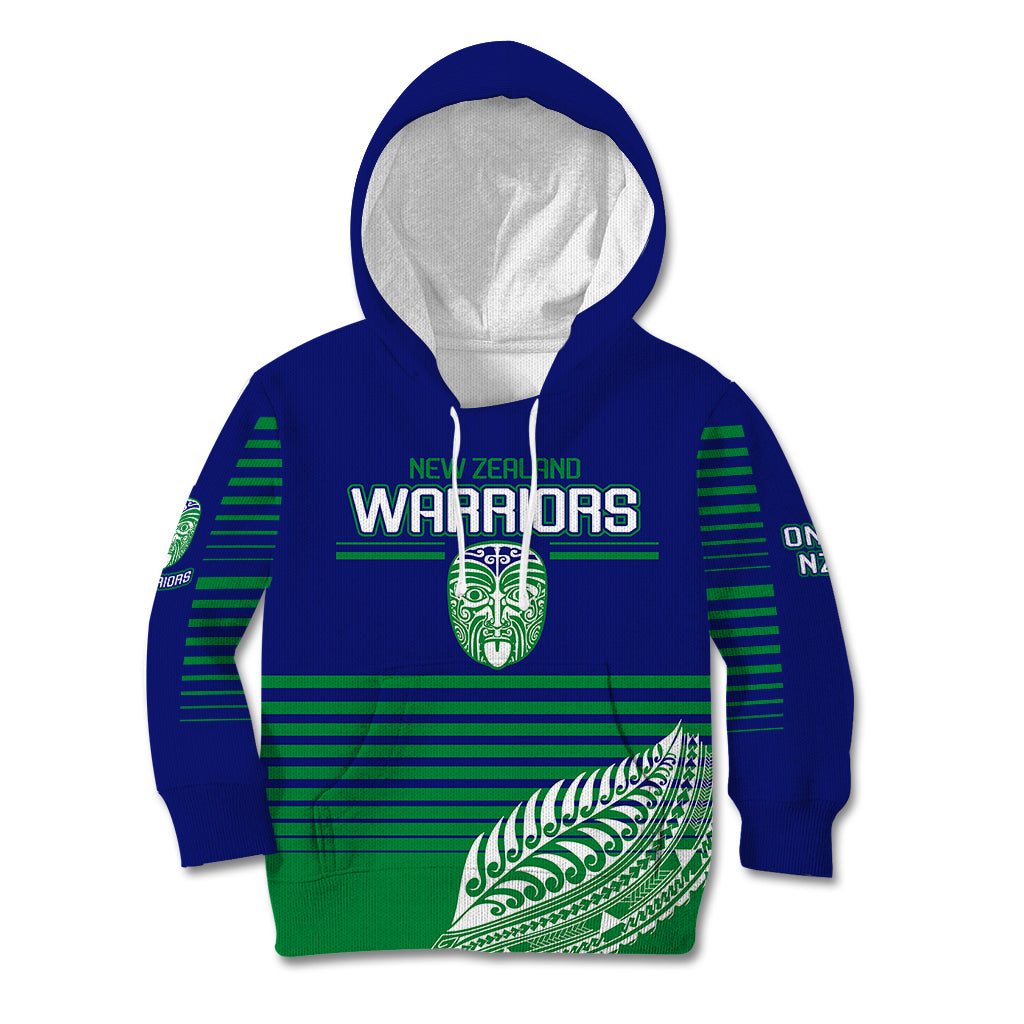 warriors-new-zealand-rugby-kid-hoodie-maori-face-ta-moko-simple-style