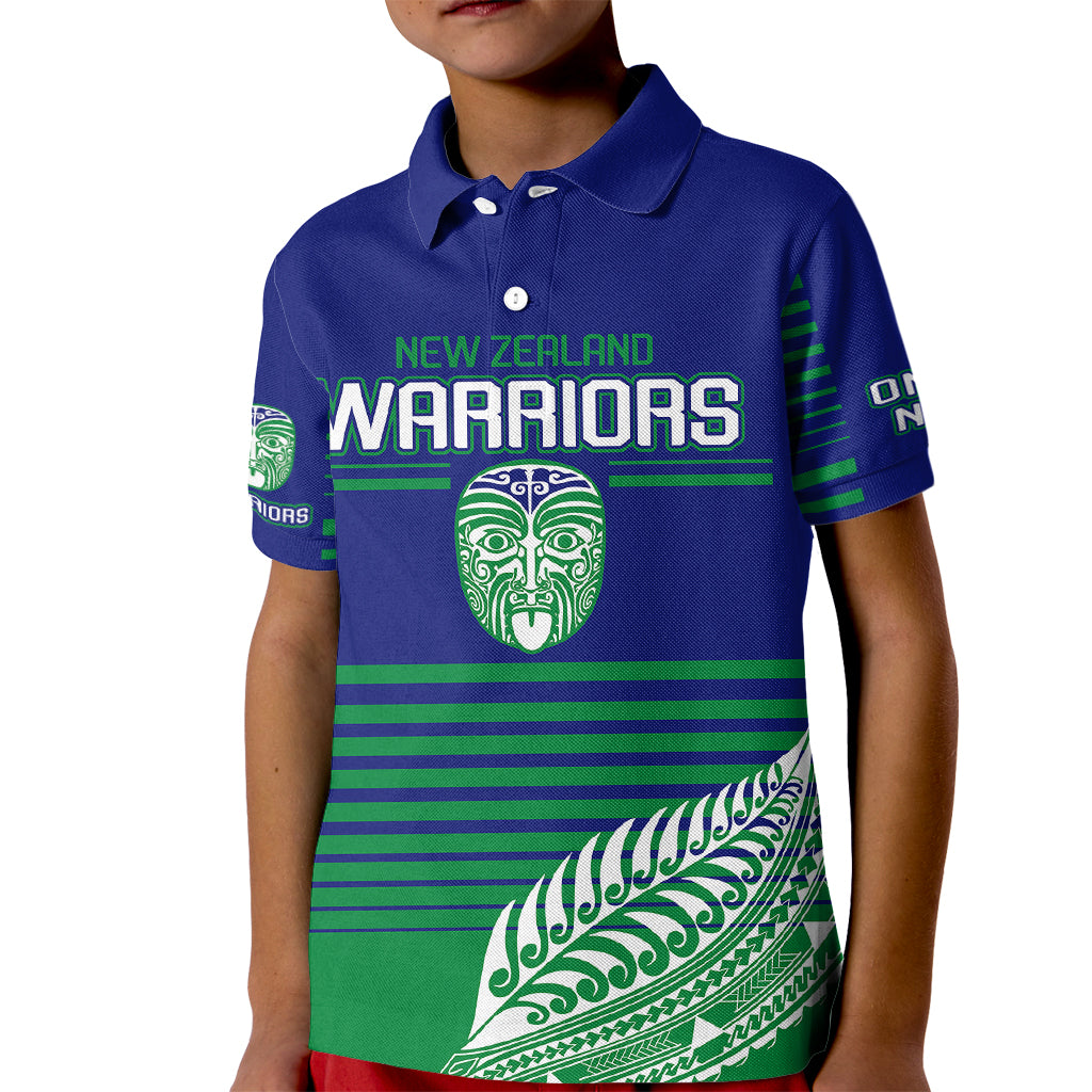 warriors-new-zealand-rugby-kid-polo-shirt-maori-face-ta-moko-simple-style