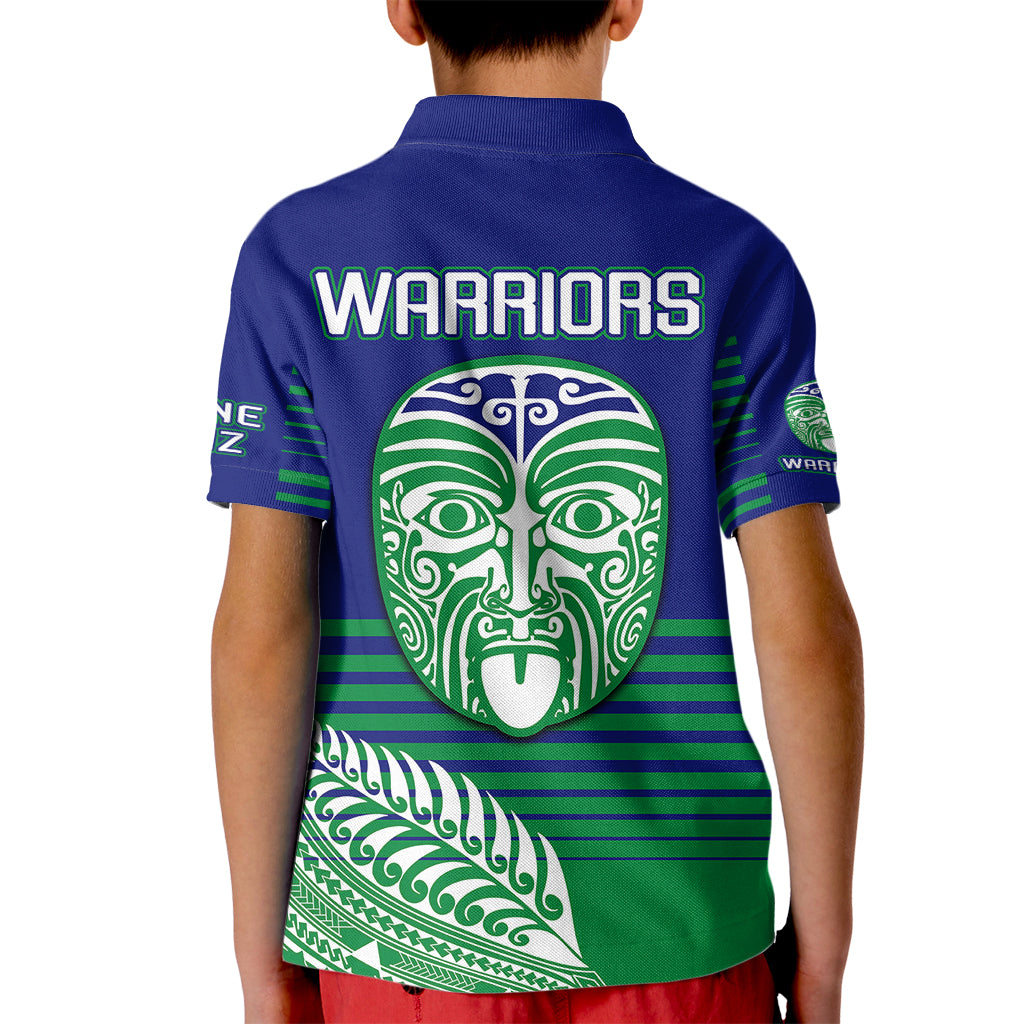 warriors-new-zealand-rugby-kid-polo-shirt-maori-face-ta-moko-simple-style