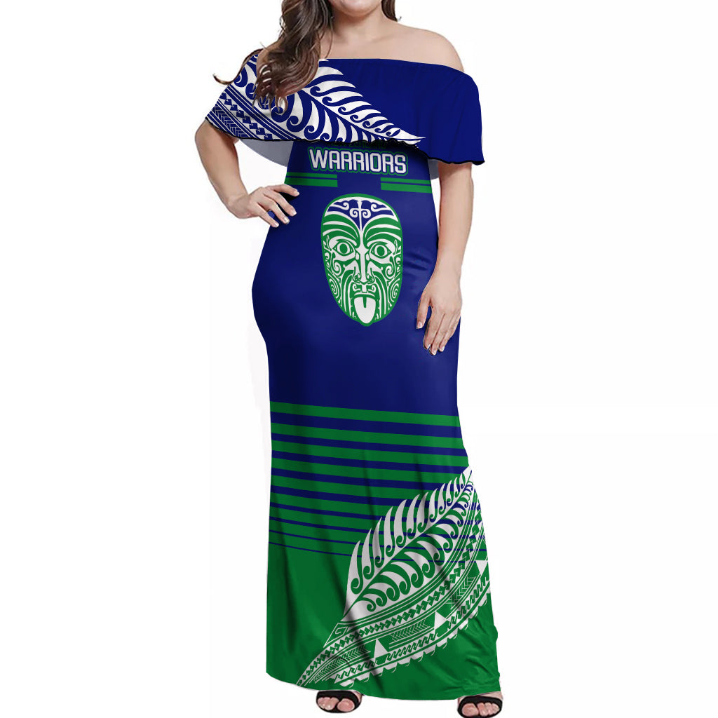 warriors-new-zealand-rugby-off-shoulder-maxi-dress-maori-face-ta-moko-simple-style