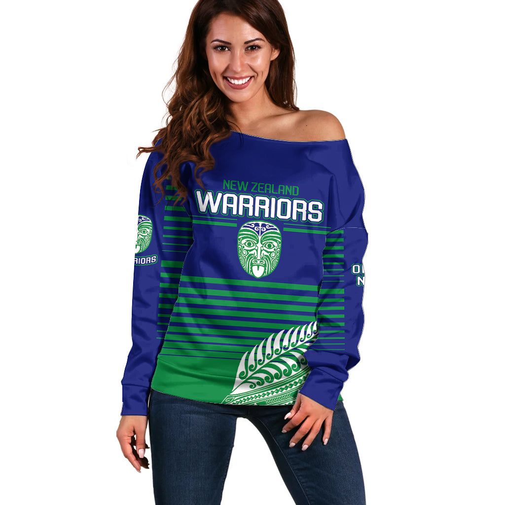 warriors-new-zealand-rugby-off-shoulder-sweater-maori-face-ta-moko-simple-style