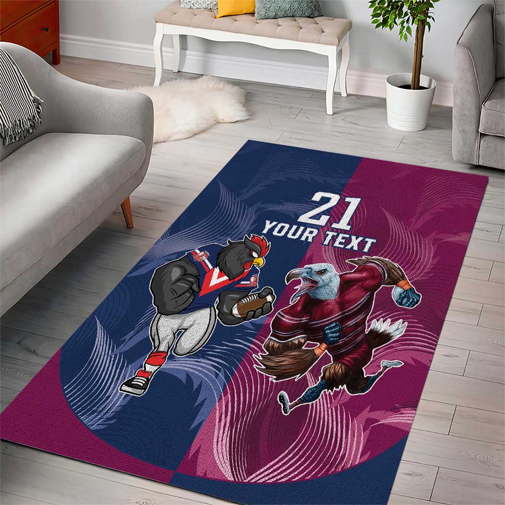 Roosters-Sea Eagles Rugby Custom Area Rug Half Grunge Style