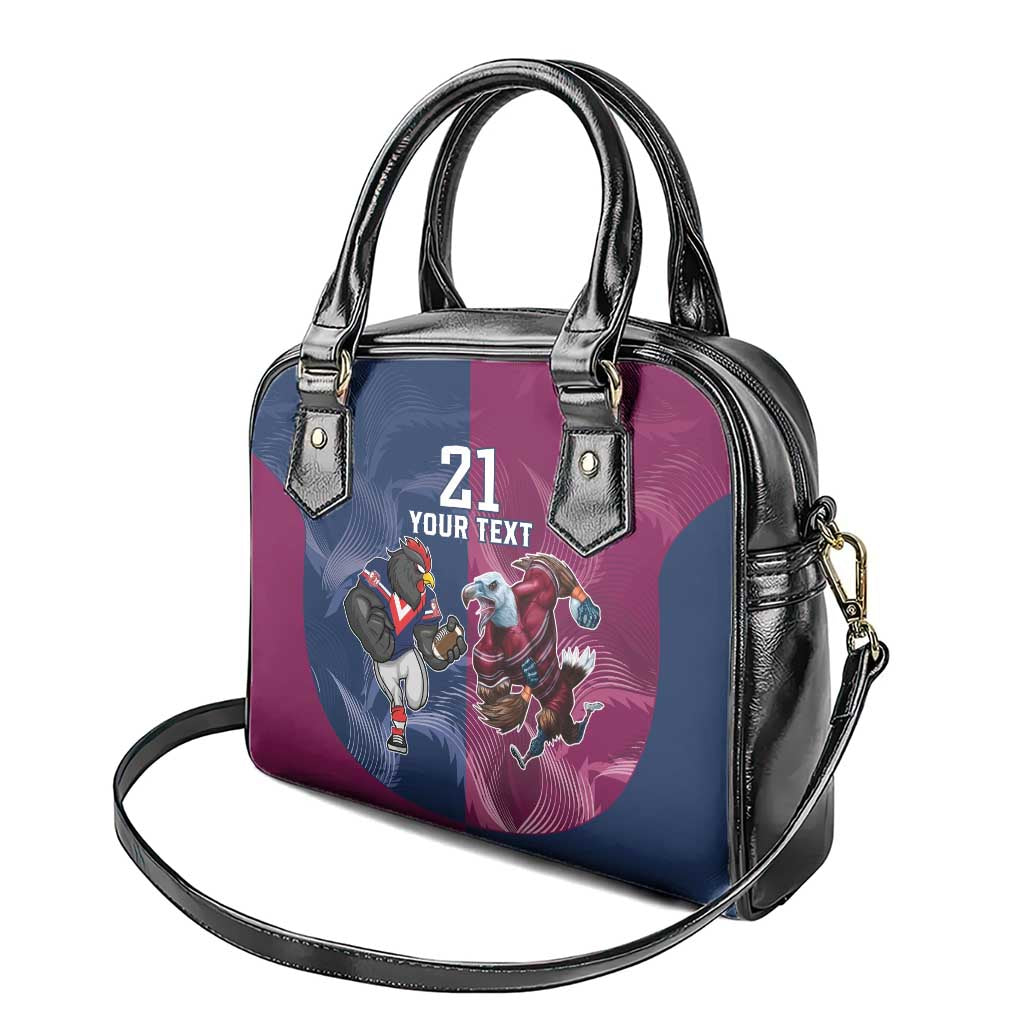 Roosters-Sea Eagles Rugby Custom Shoulder Handbag Half Grunge Style