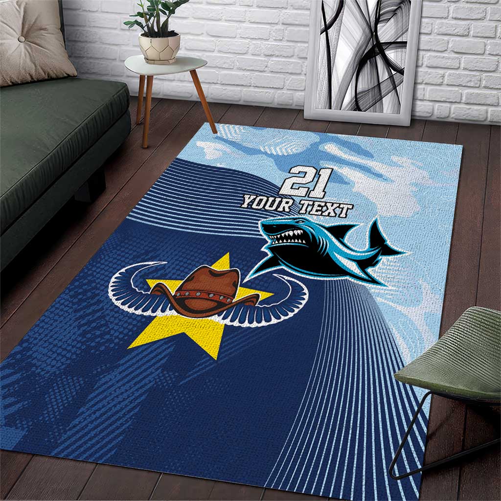 Sharks-Cowboys Rugby Custom Area Rug Half Dynamic Style